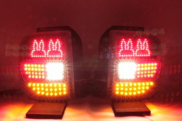 画像7: HE21S アルト ラパン 後期 フルLEDテール ウサギ仕様 流星ウィンカー対応 インナーブラックラメフレーク塗装 (7)