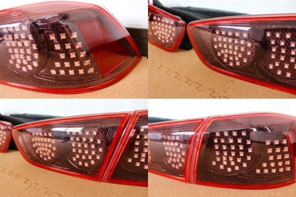 画像4:  CZ4A ランエボX フルLEDテール 6連リング 流星ウィンカー対応 インナーブラックラメフレーク塗装 (4)