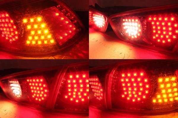 画像5:  CZ4A ランエボX フルLEDテール 6連リング 流星ウィンカー対応 インナーブラックラメフレーク塗装 (5)