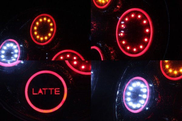 画像6: ムーヴラテ 後期 フルLEDテール 最新立体アクリル加工 LATTEロゴ インナーブラックラメ塗装 (6)