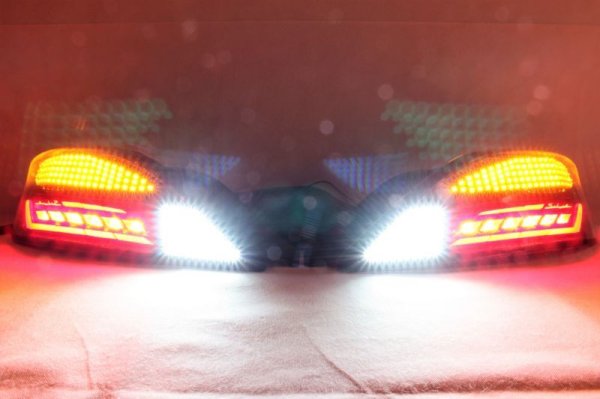 画像2: S15 シルビア フルLEDテール 立体アクリル加工（ロゴ入り） パワーLED仕様 インナーブラック塗装 ※社外クリヤレンズ使用 (2)