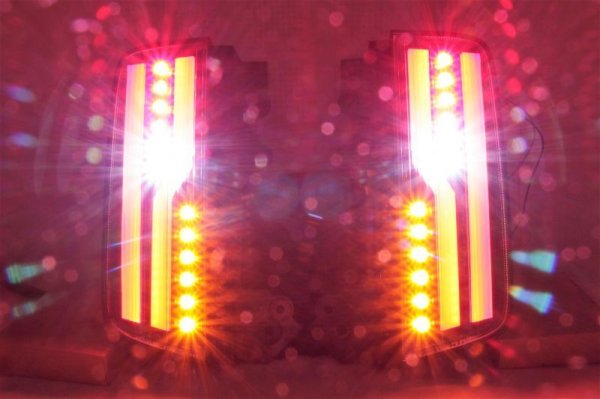 画像2: E52 エルグランド フルLEDロアテール 立体アクリル加工 パワーLED仕様 インナーブラック塗装 (2)